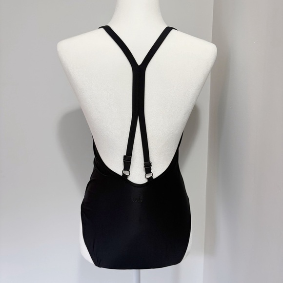 Lole Soleil One Piece Swimsuit Size Small Black Cheeky Low Neckline Strap Detail - Picture 5 of 16